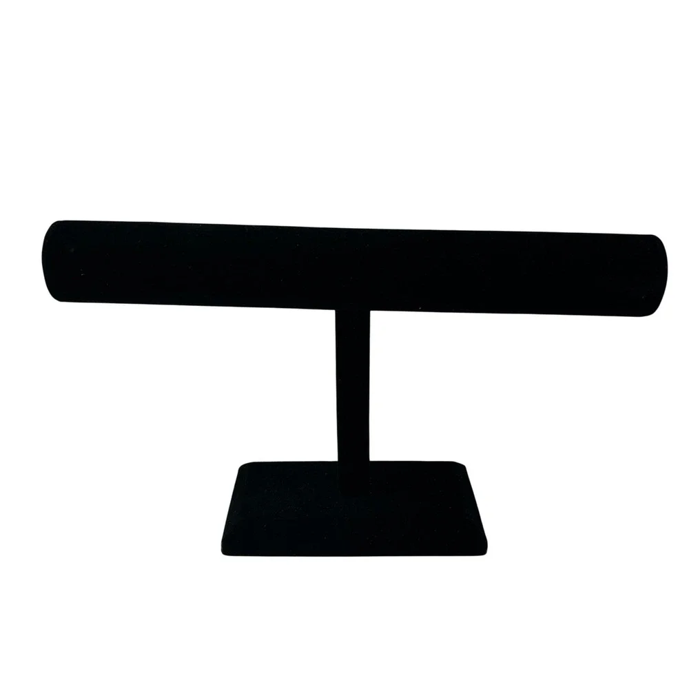Black Velvet T Bar Bracelet Display Stand Jewelry Holder Organizer 12x7x2